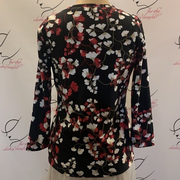 Karen Scott. NWOT Sz PP. (0-2) 3/4 Sleeve Pullover Embellished Metallic Top  B82 - Picture 5 of 7